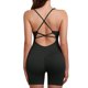 thumbnail image 5 of Ropa de Verano de Mujer Monos Sólidos Pantalones Cortos Deportivos Body Shaper Poliéster Longitud Regular Estilo Sexy, 5 of 6