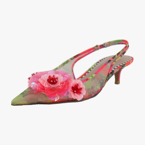 Betsey Johnson Audree Women's Heels Red Green Floral Size 6 M