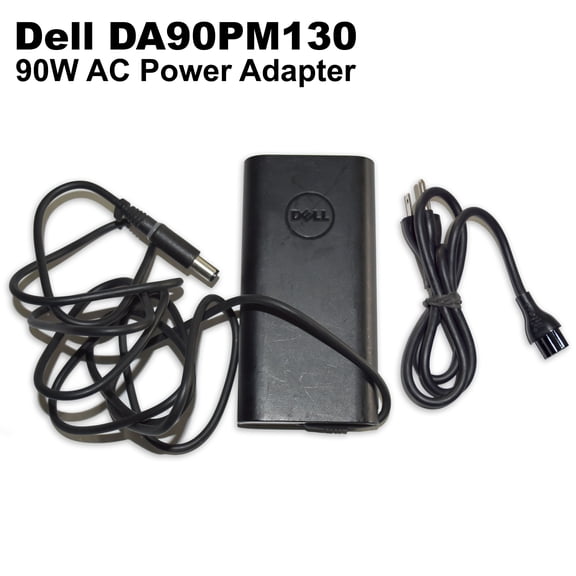 Pre-Owned Dell JCF3V Compatible 90W 19.5V at 4.62A Black 5.0 mm x 7.4 mm Laptop Power Adapter and Cable - 19.5 V DC/4.62 A Output