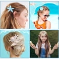 thumbnail image 5 of 5pcs Seashell Starfish Hair Clips Princess Enamel Headwear Shell Pearl Rhinestone Mermaid Hairpins Wedding Beach Hair Accessories for Women Summer Styling Decor, 5 Styles, 5 of 9