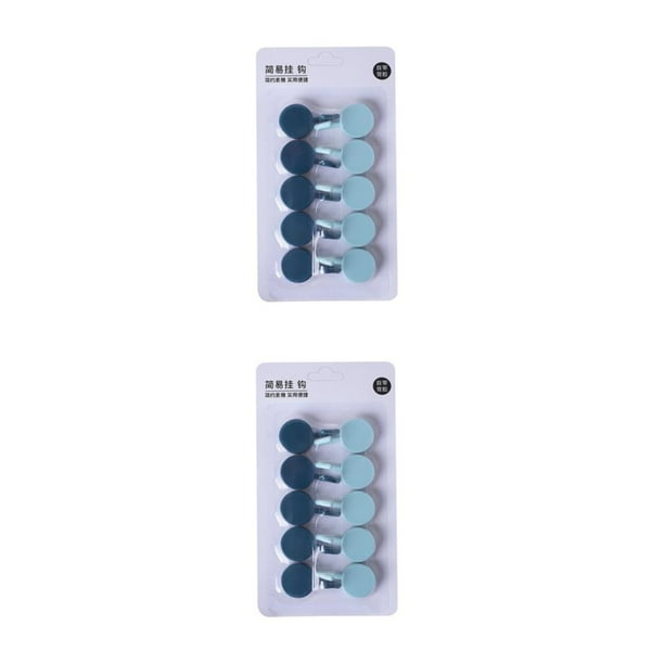 Advancent 10 ganchos de pared adhesivos: elegante, fuerte capacidad de carga, fácil instalación, apariencia elegante. Azul claro+Azul oscuro 2Conjunto