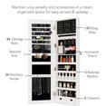 thumbnail image 2 of Primary Living Space Cabinets Mirror Jewelry Cabinet, 47.2 Inch Large Capacity Lockable Jewelry Armoire Organizer, Wall or Door Mounted Mirror with Jewelry Storage-White,Furniture Cabinets For Living, 2 of 8