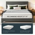 thumbnail image 7 of Einfach Queen Size Fabric Upholstered Bed Frame with Adjustable Headboard, No Box Spring Needed, Deep Grey, Low, 7 of 7
