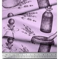 thumbnail image 3 of Soimoi Purple Cotton Voile Fabric Lavender,Bottle & Mortar And Pestle Kitchen Print Fabric by the Yard 56 Inch Wide, 3 of 3