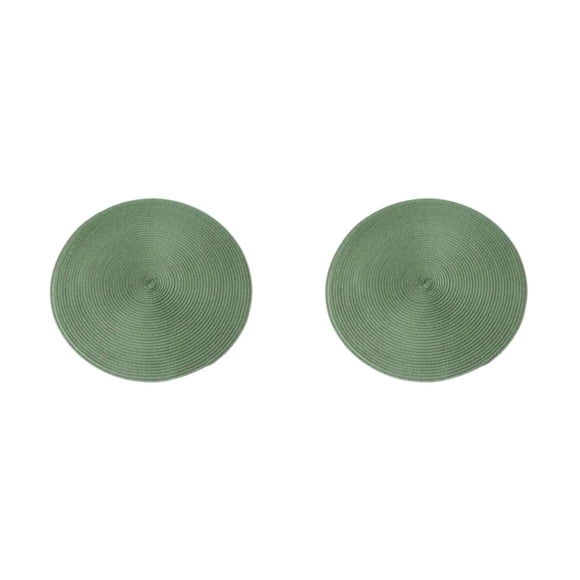 Manteles individuales redondos Yuarrent resistentes duraderos color verde 2Conjunto