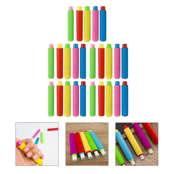 MLINS 25pcs Classroom Chalk Extension Holders Lightweight Chalk Clamps Water-soluble Graffiti Pen Holders