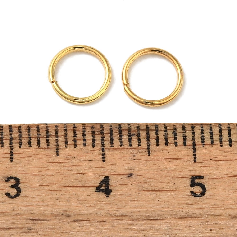 1000pc 304 Stainless Steel Closed Jump Rings Real 18K Gold Plated 7x0.8mm Inner Diameter: 5.2mm
