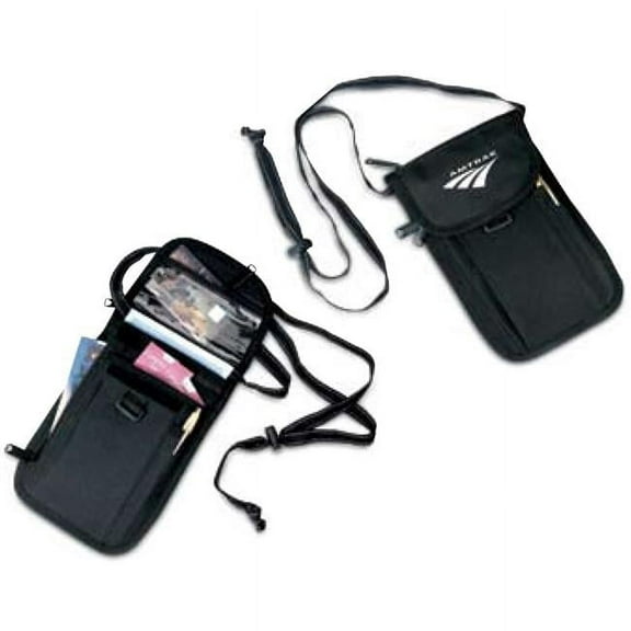 5.5 x 8.75 in. Travel Neck Wallet - Black