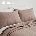 thumbnail image 5 of EVERGRACE 100% Cotton Box Stitch Quilt Bedding Set King Size 3 Pieces, Garment-Washed Lightweight Soft Cozy Coverlet, Oversized Quilted Bedspread Sets with 2 Shams for All Season, Clay, 5 of 8