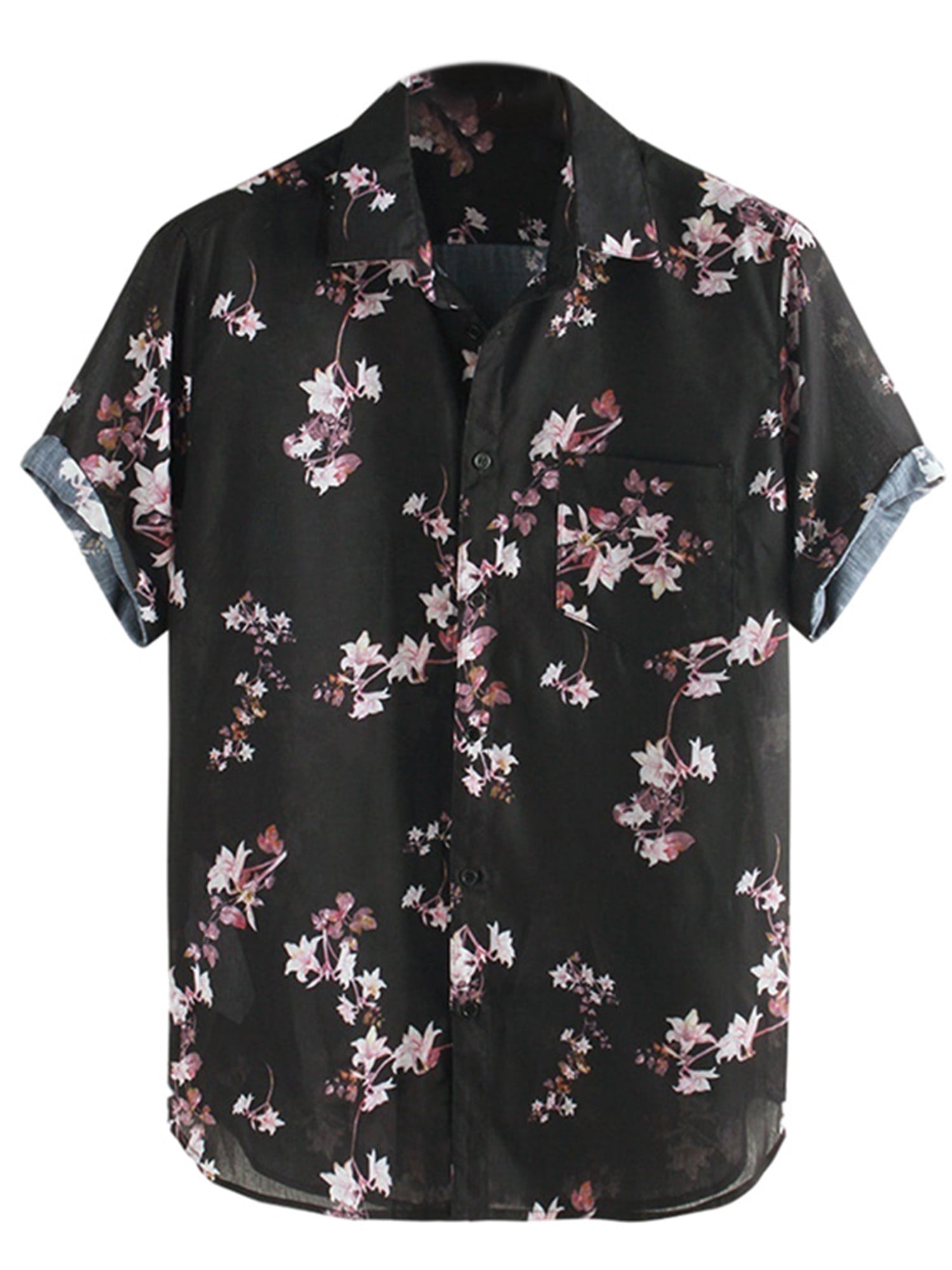 CVLIFE Hawaiian Shirts for Men Short Sleeve Regular Fit Mens Floral T ...