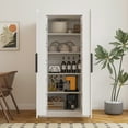 thumbnail image 2 of White Kitchen Storage Cabinet, 63.02in Freestanding - Multi-level Shelves For Organizing Household Items, Enhances Any Living Space Provides Extra Your Belongings, Fits Different Room Decorations, 2 of 7