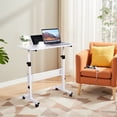 thumbnail image 1 of Adjustable Height Mobile Standing Desk, Portable Laptop Desk with Wheels, Small Rolling Computer Table, Height Range 31''–43'' for Home Office & Classroom, 1 of 6