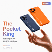 AGM N2 | Small Smartphone | 4.96 Compact Screen | 190g Lightweight | Android 16 Go | Student Friendly 4G Phone | Google Family Link | 3GB+32GB Expandable | Orange | Compatible with T-Mobile Only