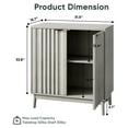 thumbnail image 2 of Modern Fluted Sideboard Buffet Cabinet with 2 Carved Doors & Heavy-Duty Design, Coffee Bar Station, Entryway Storage Cabinet for Living Room, Kitchen, Light Grey, 31.5“ W, 2 of 6
