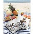 thumbnail image 3 of Cute Animal Outdoor Pillow Covers Set of 2, Decorative Waterproof Throw Pillow Case, Elephant Riding Bicycle with Pink Flowers Cotton Linen Soft Cozy Cushion Pillowcases, 3 of 6