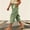 Green, variant on Twczz Girls Cotton Linen Capris with Pockets- Casual Elastic Waist Straight Leg Quick Dry Kids Beach Pants Pink Size 10-12 Years