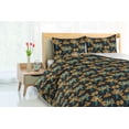 thumbnail image 3 of Ambesonne Peacock Down Alternative Quilt Comforter, Exotic Bird Curlicue Boho, King, Dark Teal and Marigold, 3 of 5