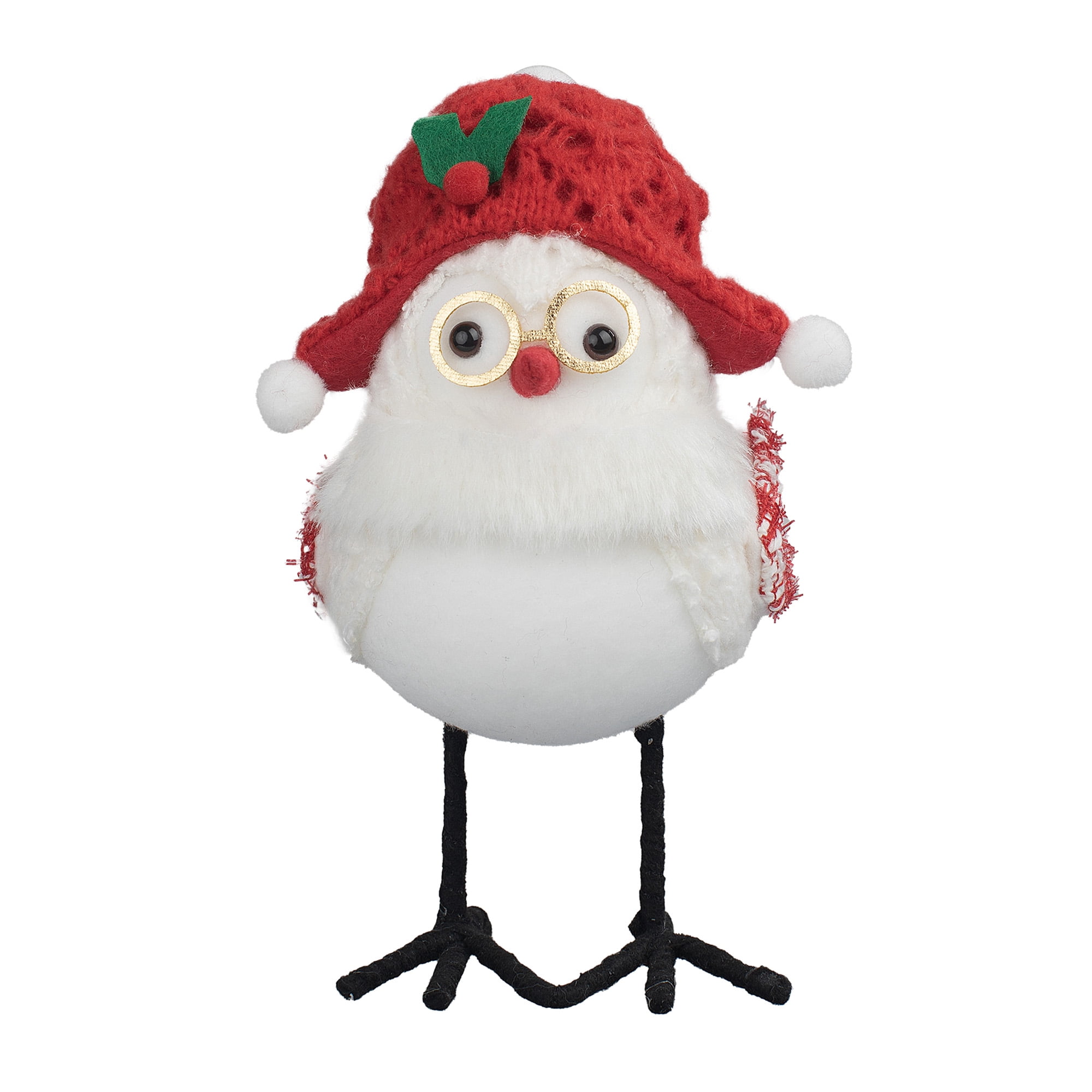 Holiday Time Red and White Fabric Bird Christmas Assortment, 7 in