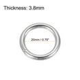 thumbnail image 2 of Uxcell 0.79" ID 0.15" Thickness Metal O Ring Iron Silver Tone 20 Pack, 2 of 4