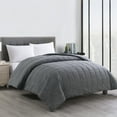 thumbnail image 3 of Epoch Hometex, Inc. Messy Bed Solid Color Soft Washed Cotton Bed Blanket Grey Full/Queen, 3 of 5