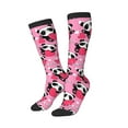 thumbnail image 2 of Balery Panda Heart Valentine Pink Printed Novelty Socks Men's Women's Crew Socks Sports Socks Knee High Socks Cotton Socks Quirky and Cool Socks, 2 of 9