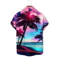 thumbnail image 4 of Penkiiy Hawaiian Bowling Shirts for Men Short Sleeve Printed Regular Fit Summer Beach Casual Button Down Aloha Shirts 2XL Pink, 4 of 4