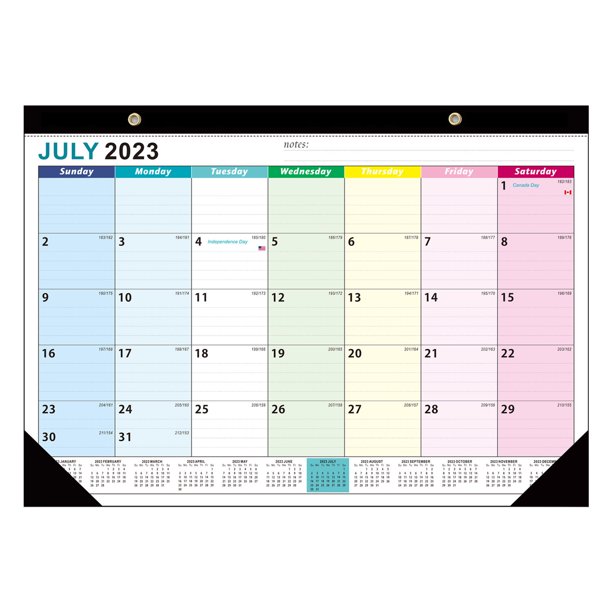 JeashCHAT Clearance Wall Calendar Desk Calendar 2023-2024, Jan 2023 - Jun  2024, 17''X 12'' Thick Paper 18 Months Calendar, Daily Blocks with Julian  Dates, Perfect for Planning Organizing - Walmart.com