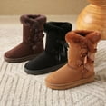 thumbnail image 2 of BERANMEY Warm & Cozy Mid Calf Boots for Women Fleece Lined Thick Insulated with Bow Detail Stylish and Comfortable Winter Cotton Boots, 2 of 7