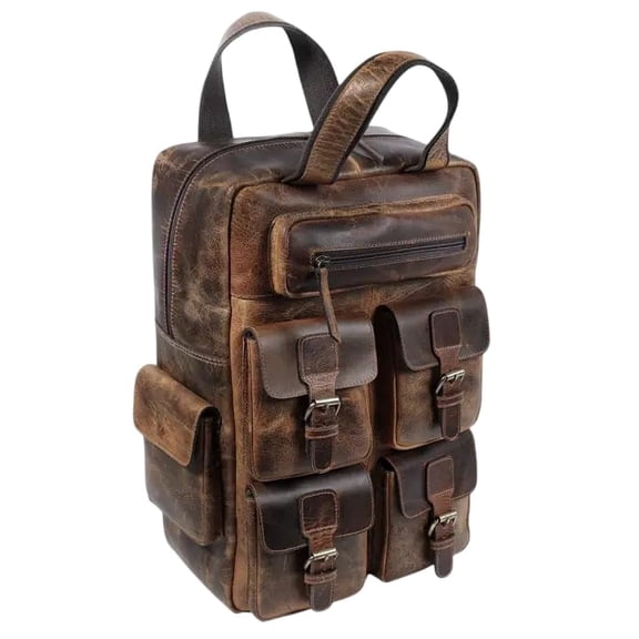 TUZECH Vintage Leather Backpack 16 Inch | Handmade Genuine Leather Rucksack Bag for Men and Women | Travel Laptop Backpack | Office, College & Casual Daypack – Stylish & Durable