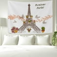 thumbnail image 3 of Tapestry Wall Hanging Paris Eiffel Tower Beautiful Flowers Butterfly Tapestry Tapestry Bright Wall Art Wall Blanket Wall Decor for Bedroom Living Room Dorm Decor（80 x 60 inch） Home Decor Gifts, 3 of 7