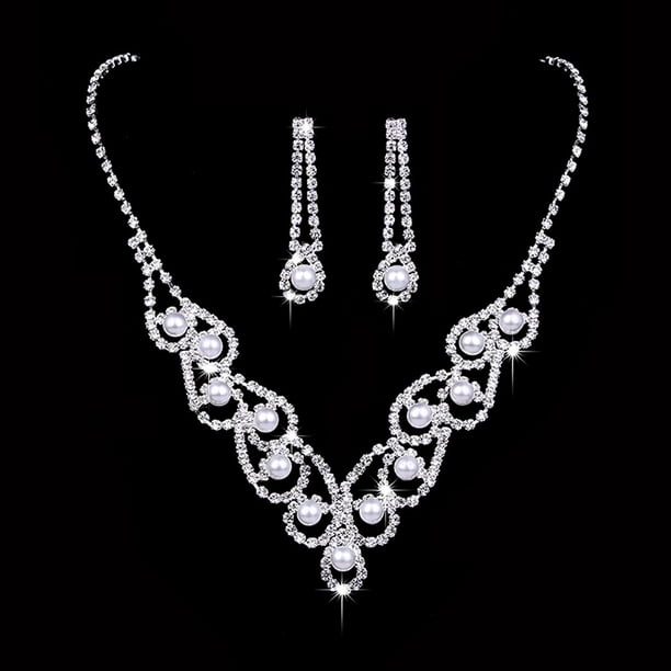Pearl and hotsell rhinestone necklace
