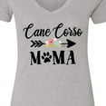 thumbnail image 4 of Inktastic Cane Corso Mama with Flowers and Arrow Women's V-Neck T-Shirt, 4 of 5