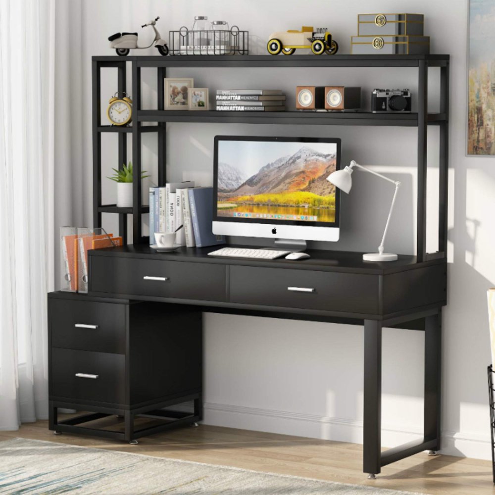 Tribesigns 55 Inch Computer Office Desk with 4 Drawers and Storage