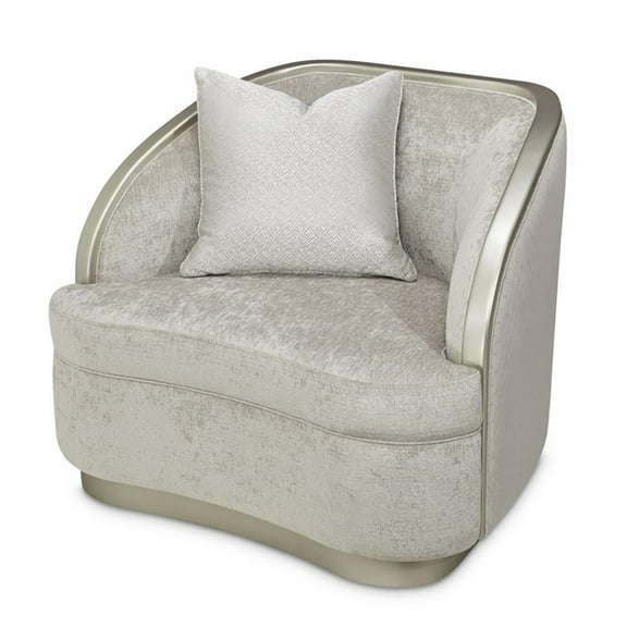 Michael Amini Lanna Matching Chenille Accent Chair - Storm Gray/Silver Mist