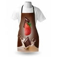 thumbnail image 4 of Fruit Apron, Strawberries Chocolate and Milk Design Drink Ingredients on Brown Ombre Background, Unisex Kitchen Bib with Adjustable Neck for Cooking Gardening, Adult Size, Multicolor, by Ambesonne, 4 of 4