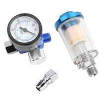 Air Pressure Regulator, Spray Pneumatic Gun Air Regulator Gauge Inline oil Water Trap Filter Separator Fit for most spray guns and airlines.