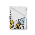thumbnail image 2 of Fitness Soft Flannel Fleece Blanket, Cartoon Style Cat Using Weights in Gym Effort Perspiring Humorous Funny Caricature, Cozy Plush for Indoor and Outdoor Use, 50" x 60", Multicolor, by Ambesonne, 2 of 6