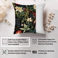 thumbnail image 2 of Ethan Taylor Floral Throw Pillow Soft Cushion Cover 'William Morris Flowers XIII Flowers Classic Cottage and Cottagecore' Pattern Decorative Square Accent Pillow Case, 18x18 Inches, Red, Green, 2 of 5