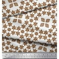 thumbnail image 3 of Soimoi Brown Cotton Voile Fabric Geometrical Star Geometric Printed Fabric 1 Yard 42 Inch Wide, 3 of 3