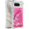 thumbnail image 3 of Compatible with Google Pixel 8 Liquid Case Glitter Cute for Girls Women Stylish TPU Silicone Quicksand Sparkle Shockproof Protective Bling Bumper Case for Google Pixel 8 Cherry Blossoms YB, 3 of 14