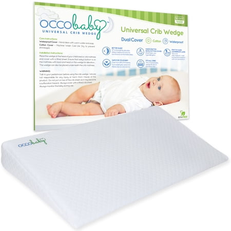 OCCObaby Universal Crib Wedge Pillow for Baby Mattress | Waterproof Layer & Handcrafted