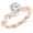 Rose Gold, variant on 0.5 Carat Twisting Infinity Gold and Diamond Split Shank Pave Set Diamond Engagement Ring with a 0.37 Carat J-K I1 Center 14K Rose Gold Size:5