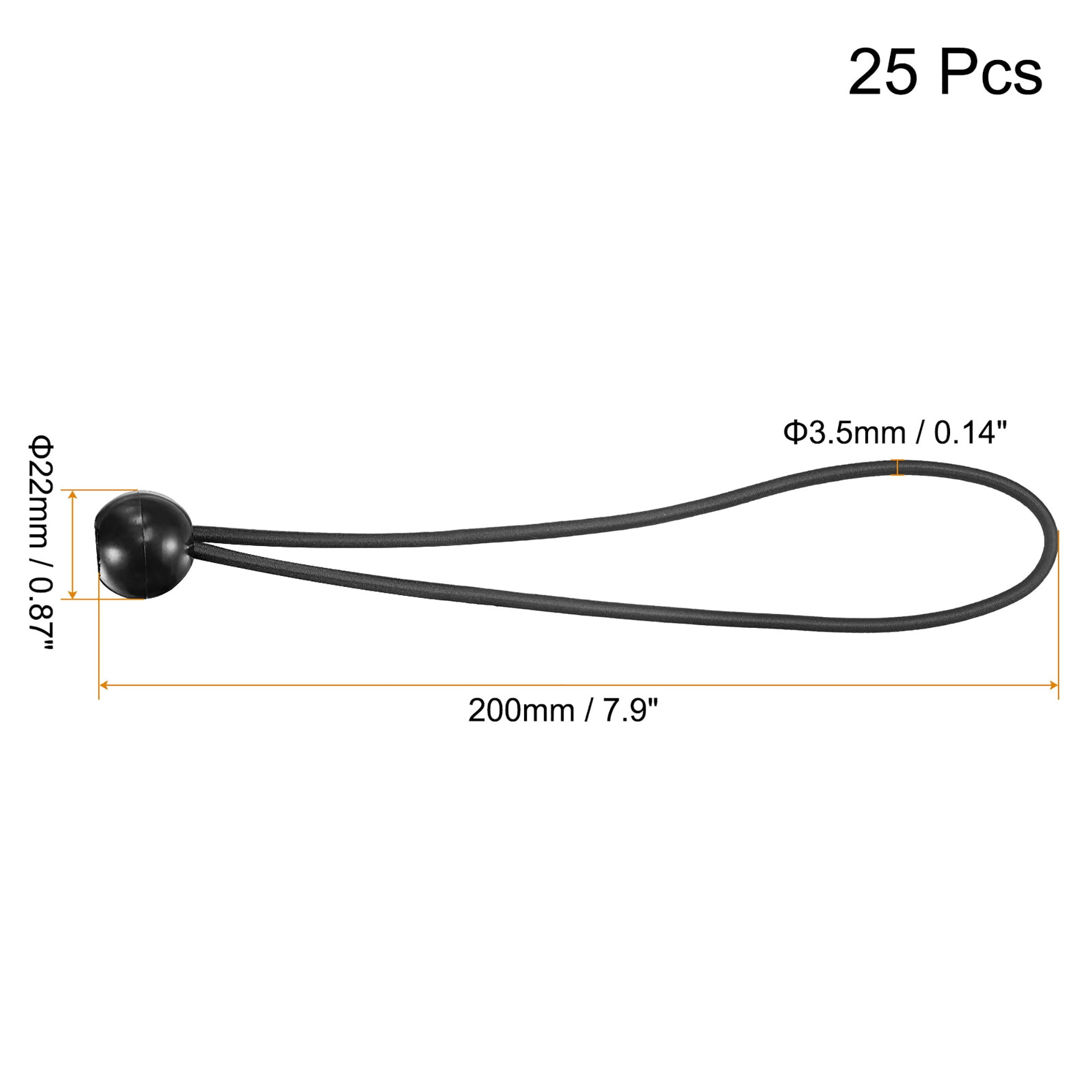 Ball Ties 200mm-Ideal for Tent/Flag or Tarpaulin fixing Bungee 100 Shock Cord 
