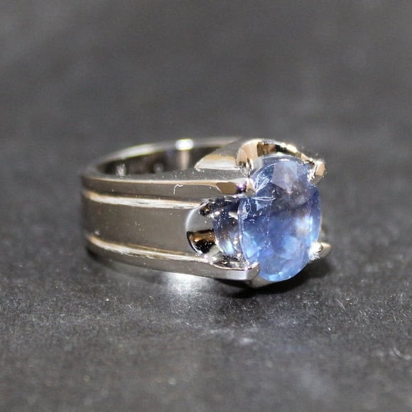 Natural Ceylon Blue Sapphire Neelam Stone Ring for Men & Women with 925 Sterling Silver Handmade Ring Birthstone Gift Ring Men