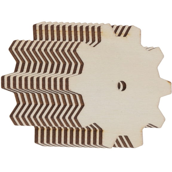 20 Pcs Gear Wood Chips Wooden Gear Crafts Unfinished Wood Cutouts DIY Gear Cutouts Wood Gear Gifts Wood Cutouts