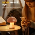 thumbnail image 3 of Wadan Lampe Champignon en Bois Rechargeable – Veilleuse Portable à Intensité Réglable et Cadeau Unique, 3 of 7