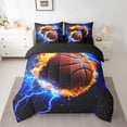 thumbnail image 2 of Castle Fairy Basketball Sport Twin Bedding Sets,Flame Lightning Bedding Comforter Set, 2 of 8