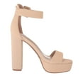 thumbnail image 2 of Dream Pairs Women's Party Dress Shoes Ankle Strap Wedding High Chunky Platform Heel Sandals HI-LO NUDE/NUBUCK Size 10, 2 of 5