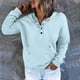 thumbnail image 3 of ICHUANYI Clearance Women's Hooded Solid Color Long-sleeved Sweatshirt Casual Blouse Pullover Tops(Light Blue, XL) ICHUANYI WER2023080802497, 3 of 6