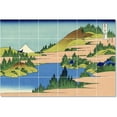 thumbnail image 1 of Ceramic Tile Mural-Katsushika Hokusai Ukiyo-E Tile Mural Modern Construction. 36" w x 24" h using (24) 6 x 6 ceramic tiles, 1 of 3